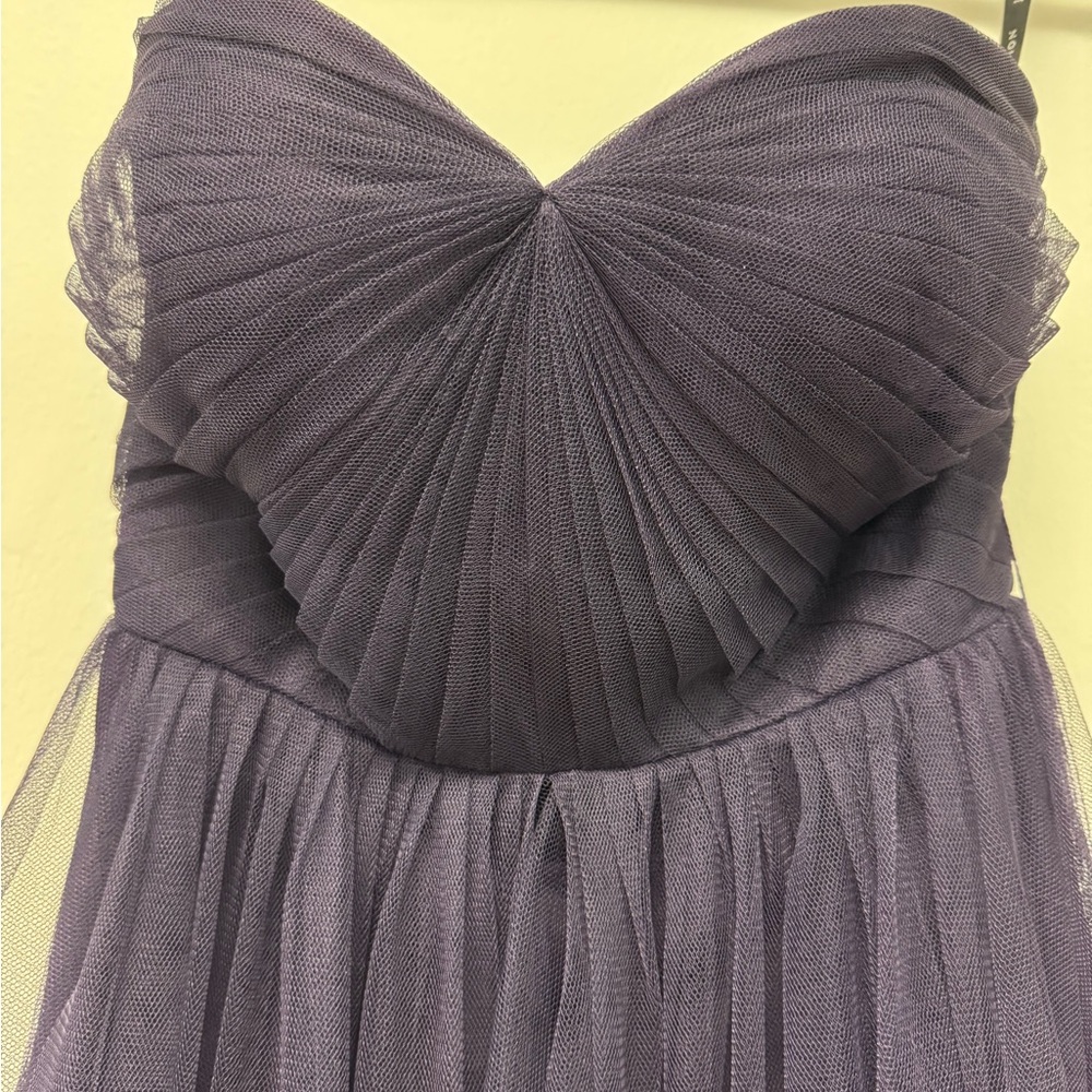 Jenny Yoo Purple Sweetheart Strapless Gown